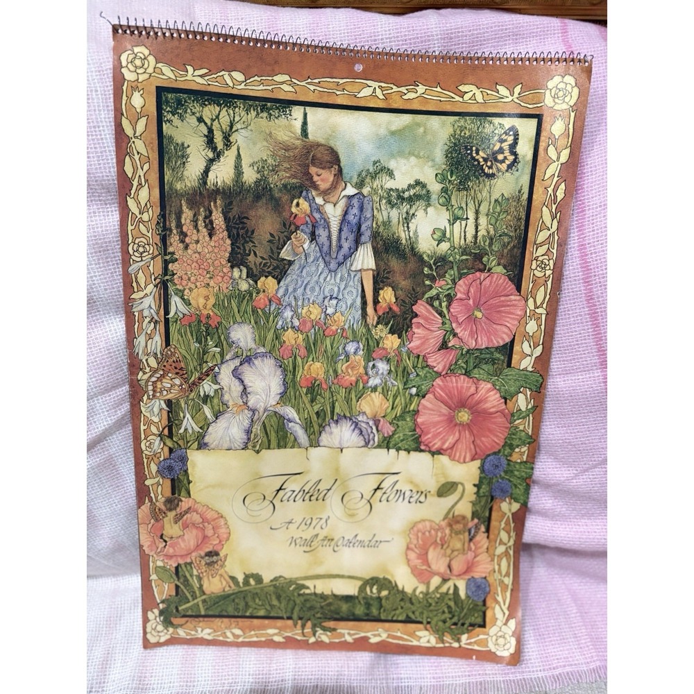 Vintage "Fabled Flowers" 1978 Wall Art Calendar